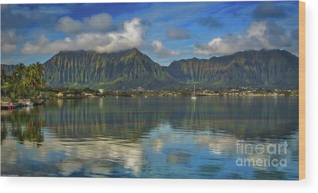 Kaneohe Bay Oahu Hawaii Wood Print featuring the photograph Kaneohe Bay Oahu Hawaii by Mitch Shindelbower