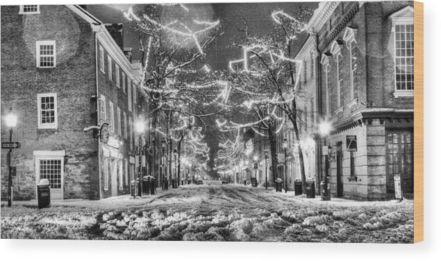 King Street Wood Print featuring the photograph King Street in Black and White by JC Findley