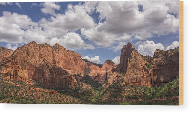 Kolob Canyon Wood Print featuring the photograph Kolob Canyon Zion National Park by Steve L'Italien
