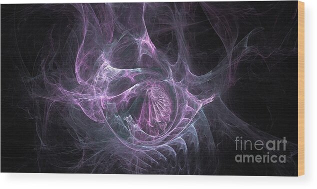 Apophysis Wood Print featuring the digital art Lavender Web by Kim Sy Ok