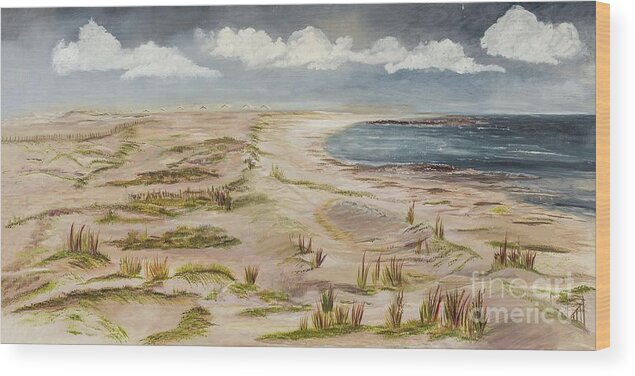 Beach Wood Print featuring the painting Majesty by Monica Hebert