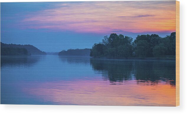 Mist Wood Print featuring the photograph Mist on the Ohio River by Jonny D
