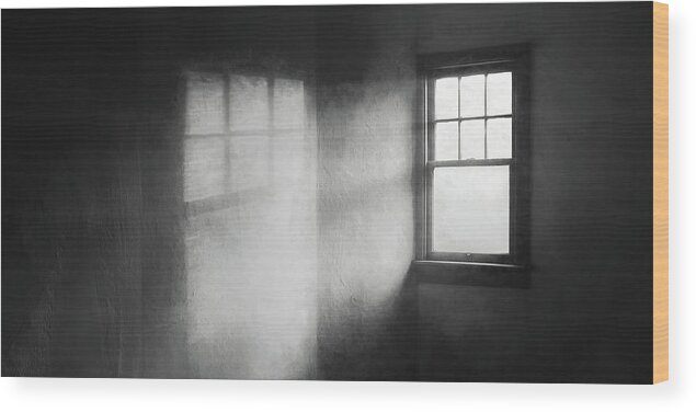 Window Wood Print featuring the photograph Moonbeams on the Attic Window by Scott Norris