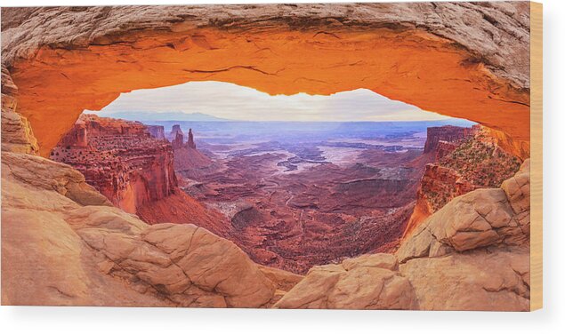 Mesa Arch Wood Print featuring the photograph Morning Glow by Brad Scott
