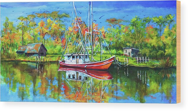  Louisiana Art Wood Print featuring the painting Off Season by Dianne Parks