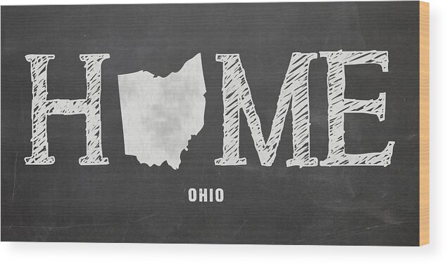 Ohio Wood Print featuring the mixed media OH Home by Nancy Ingersoll