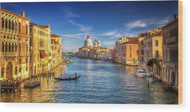 Venice Wood Print featuring the photograph On the Grand Canal by Andrew Soundarajan