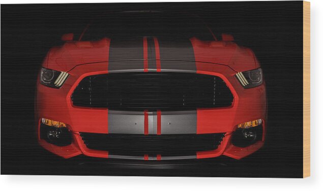 Ford Wood Print featuring the photograph One Bad Mustang by James Meyer