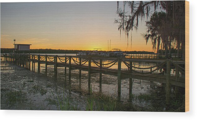 Sunset Wood Print featuring the photograph Florida - St Johns River Sunset by John Black