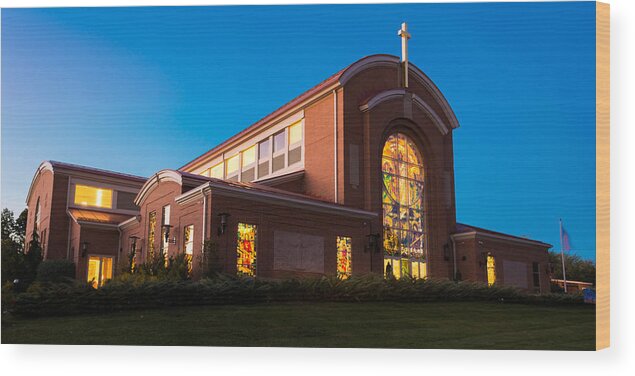 Our Lady Star Of The Sea Church At Sunset Wood Print featuring the photograph Our Lady Star of the Sea Church by Kenneth Cole