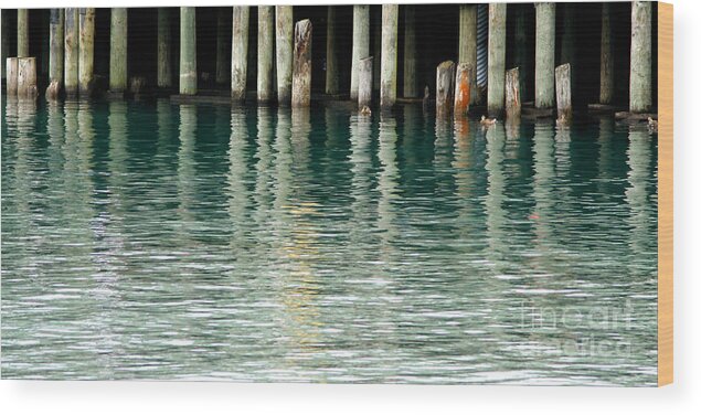 Dock Wood Print featuring the photograph Patterns Of Abstraction by Linda Shafer