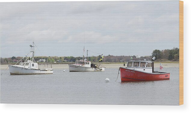 Pine Point Wood Print featuring the photograph Pine Point Boats by Kirkodd Photography Of New England