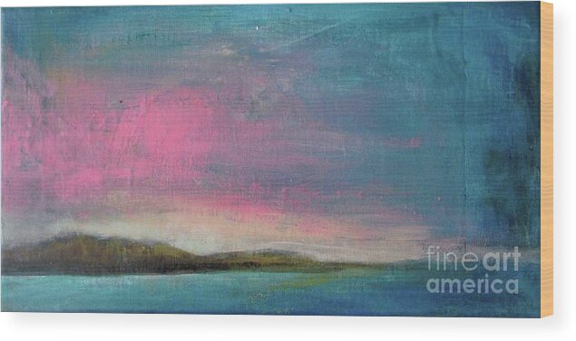 Beach Wood Print featuring the painting Pink Dusk by Vesna Antic