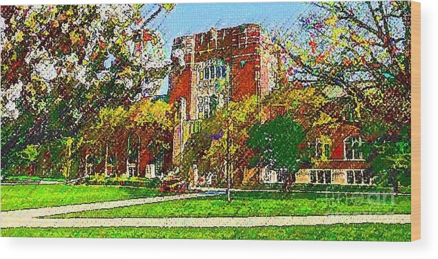 Purdue University Wood Print featuring the painting Purdue University by DJ Fessenden