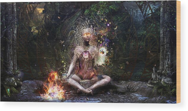 Cameron Gray Wood Print featuring the digital art Sacrament For The Sacred Dreamers by Cameron Gray