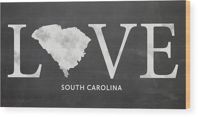 South Carolina Wood Print featuring the mixed media SC Love by Nancy Ingersoll