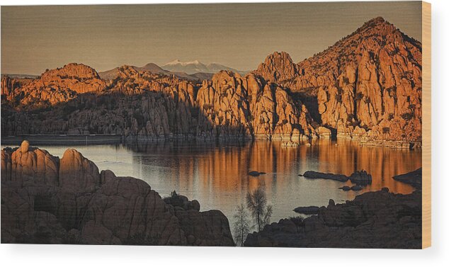 Watson Lake Wood Print featuring the photograph Shadows of the Setting Sun Tx2 by Theo O'Connor