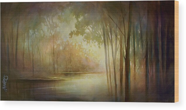 Landscape Painting Wood Print featuring the painting Still Haven by Michael Lang