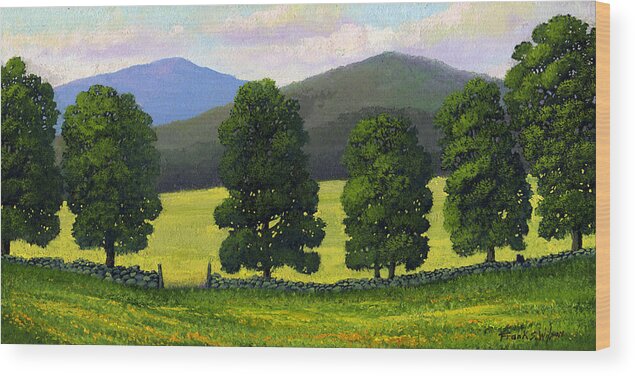 Landscape Wood Print featuring the painting Stonewall Field by Frank Wilson