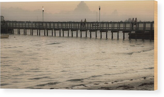 Pier Wood Print featuring the photograph Stroll on the Pier by Rose Hill