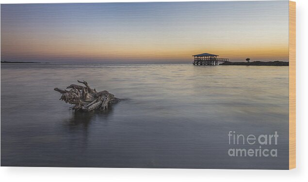 Cape San Blas Wood Print featuring the photograph Sunset at Port St. Joe by Twenty Two North Photography