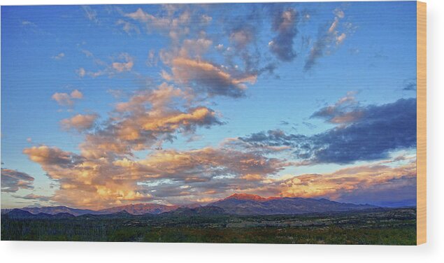 Clouds Wood Print featuring the photograph Sunset Glow by Leda Robertson