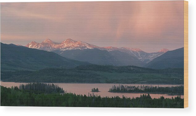 Dillon Reservoir Wood Print featuring the photograph Sunset over Lake Dillon by Aaron Spong