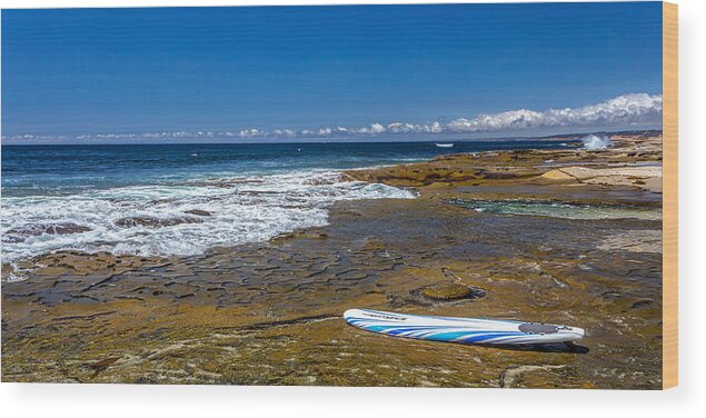 Beach Wood Print featuring the photograph The Long Board by Peter Tellone
