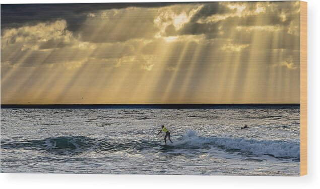 Action Wood Print featuring the photograph The Silver Surfer by Peter Tellone