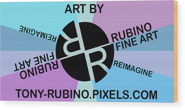 Tony Rubino Wood Print featuring the painting Tony Rubino Fine Art Logo With Website by Tony Rubino