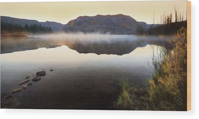 Flat Tops Wilderness Wood Print featuring the photograph Trappers Lake Sunrise by Debra Boucher