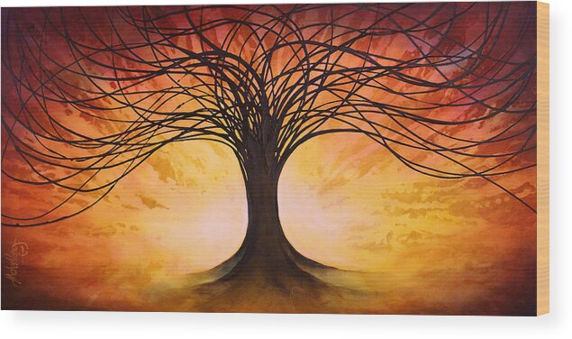 Art Wood Print featuring the painting Tree of Life by Michael Lang