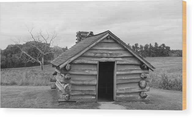 Richard Reeve Wood Print featuring the photograph Valley Forge - Home sweet Hut by Richard Reeve