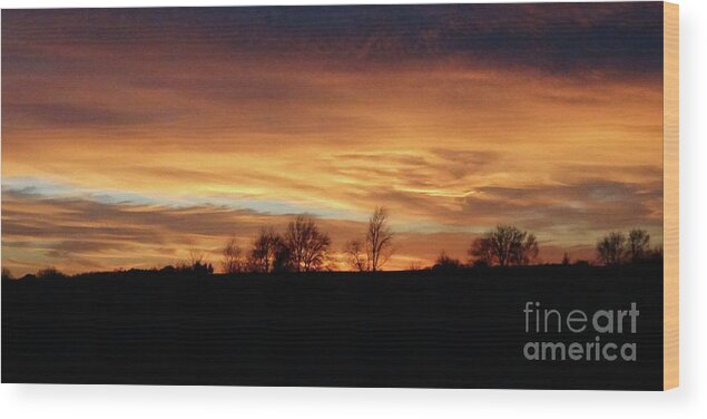 Sunset Prints Wood Print featuring the photograph Western Sky December 2015 by J L Zarek