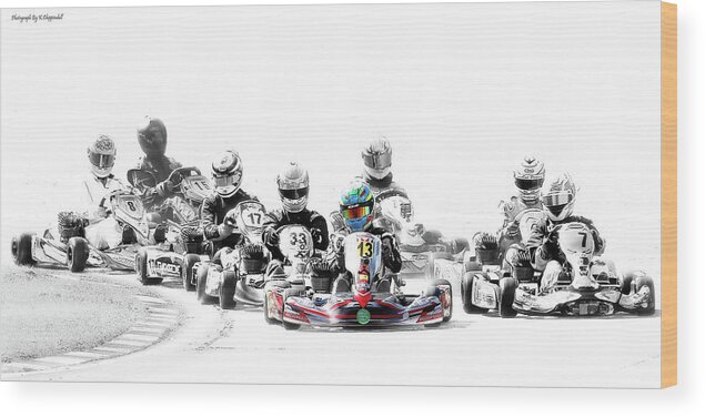 Wingham Go Karts Australia Wood Print featuring the photograph Wingham Go Karts 07 by Kevin Chippindall