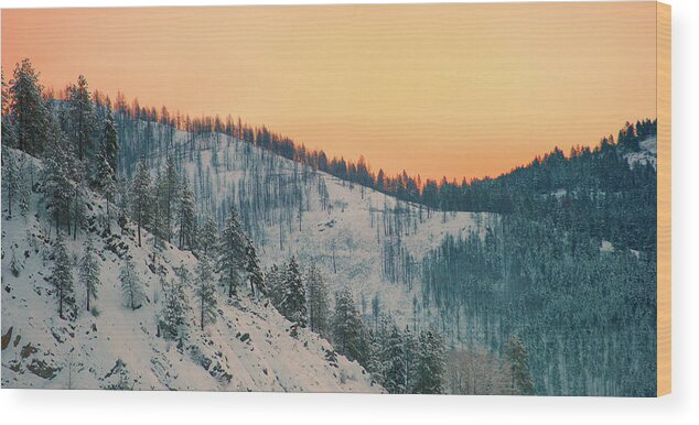 Mountain Wood Print featuring the photograph Winter Mountainscape by Troy Stapek