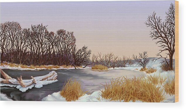 Winter Wood Print featuring the painting Winter's Grip by Hans Neuhart