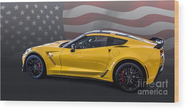 Chevrolet Wood Print featuring the digital art Z06 America by Roger Lighterness