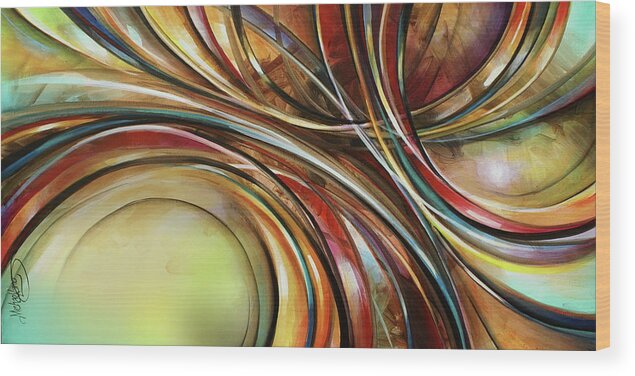 Abstract Wood Print featuring the painting ' Ascension' by Michael Lang