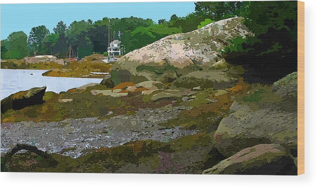 Maine Wood Print featuring the photograph Maine Coast #1 by Robert Bissett