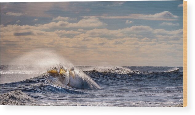 Beach Wood Print featuring the photograph Wave #2 by John Randazzo