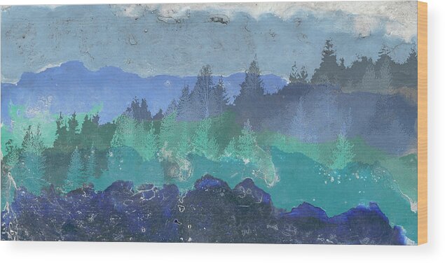 Abstract Wood Print featuring the painting Appalachian Trail I by Alicia Ludwig