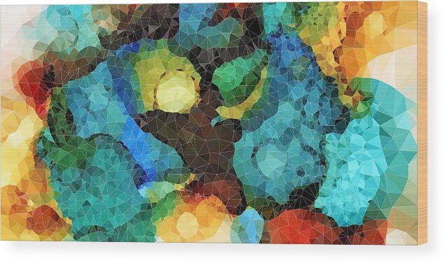 Abstract Wood Print featuring the mixed media Design 113 by Lucie Dumas