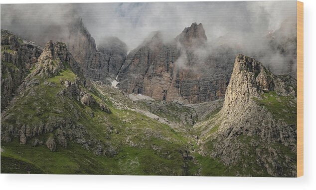 2018 Wood Print featuring the photograph Dolomites 7120239 by Deidre Elzer-Lento