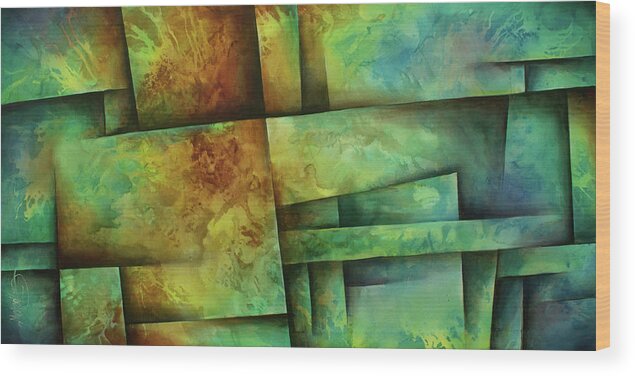  Wood Print featuring the painting Flowers 7 by Michael Lang