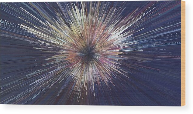 Explosion Wood Print featuring the digital art Hadron Collision by David Manlove