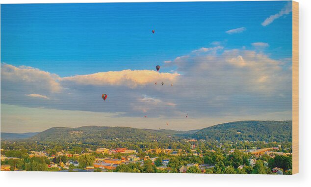 New York Wood Print featuring the photograph Hot Air Ballon Cluster by Anthony Giammarino