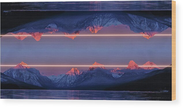 Mountains Wood Print featuring the digital art Laserscape by Jennifer Walsh