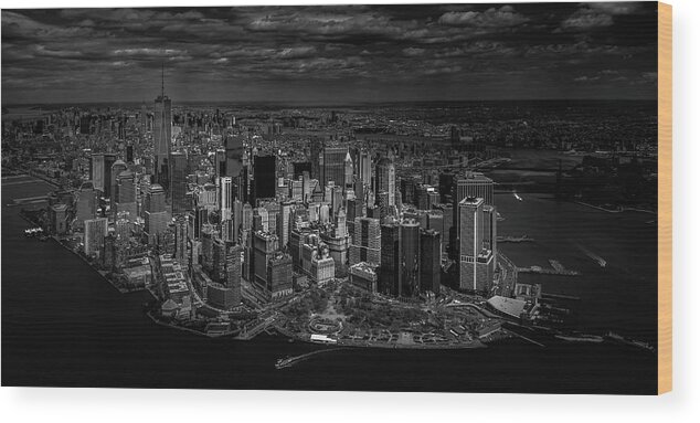 Usa Wood Print featuring the photograph Manhattan - Bird's Eye View by Michael Jurek