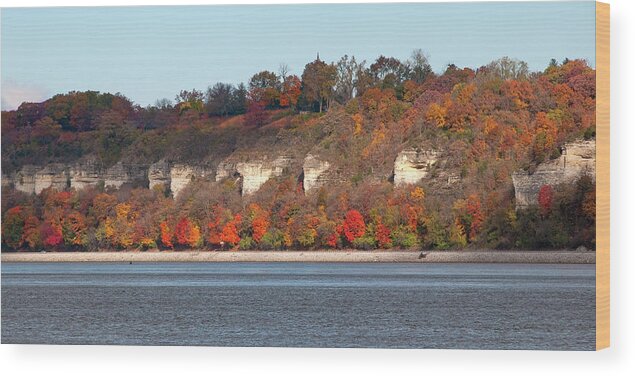 Missouri Wood Print featuring the photograph Mississippi River Bluffs by Steve Stuller